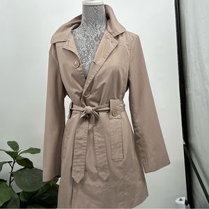 FOG by London Fog beige mid length trench coat size medium